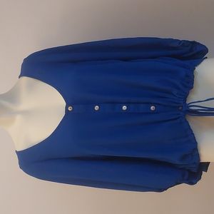 Twik 3/4 Sleeve Button-down Tie-front Blouse